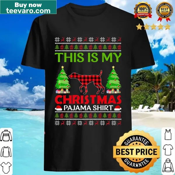 Funny Christmas shirt featuring a German Shorthaired Pointer dog