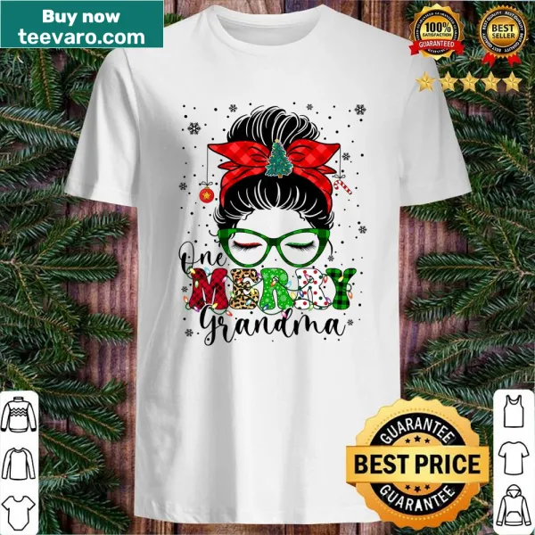 Cute Christmas shirt for grandma with 'One Merry Grandma' text