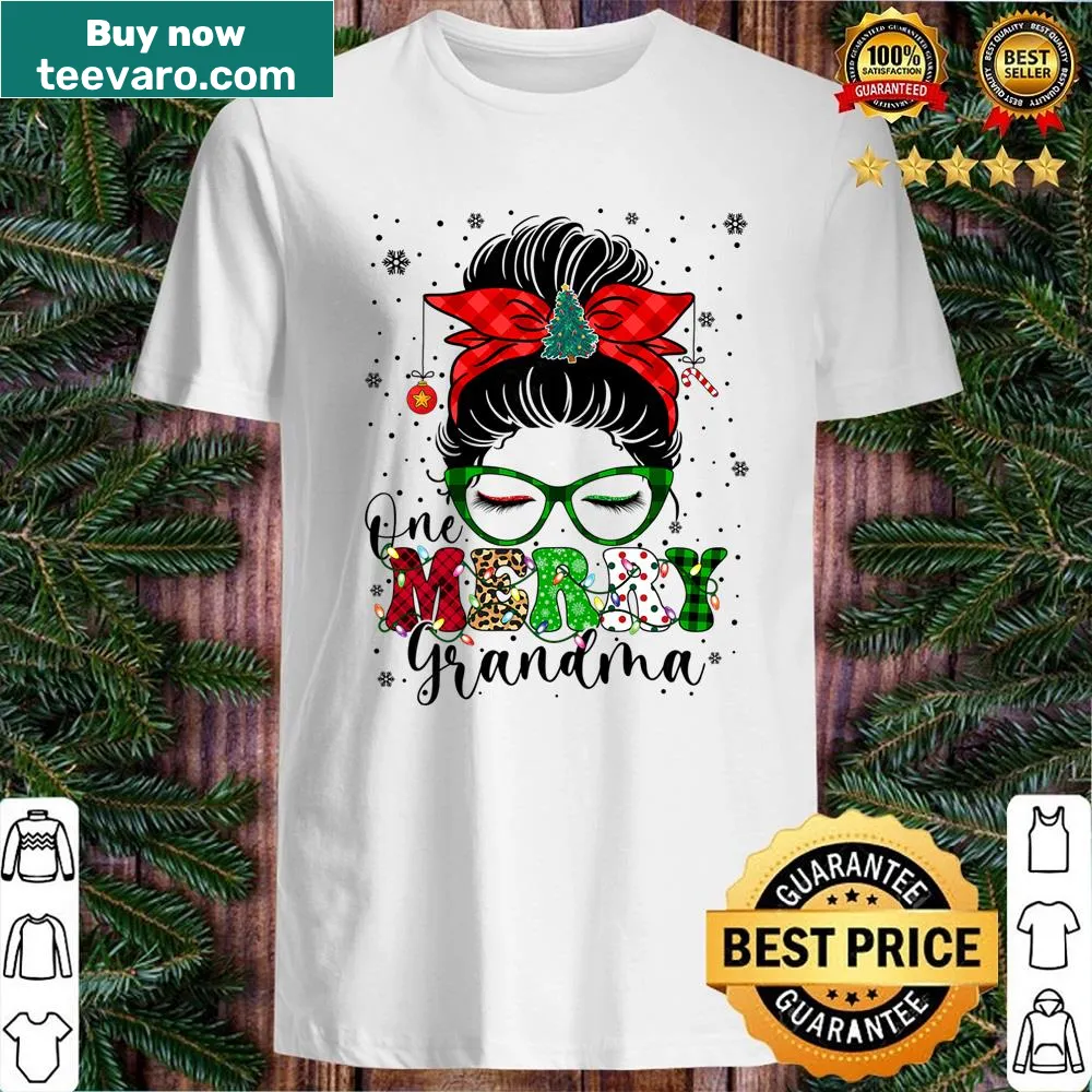 Cute Christmas shirt for grandma with 'One Merry Grandma' text