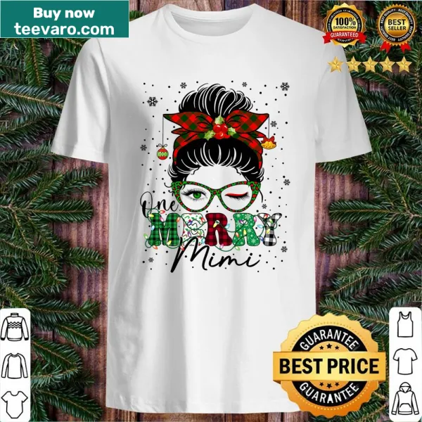 Funny Christmas shirt for grandma with 'One Merry Mimi' text