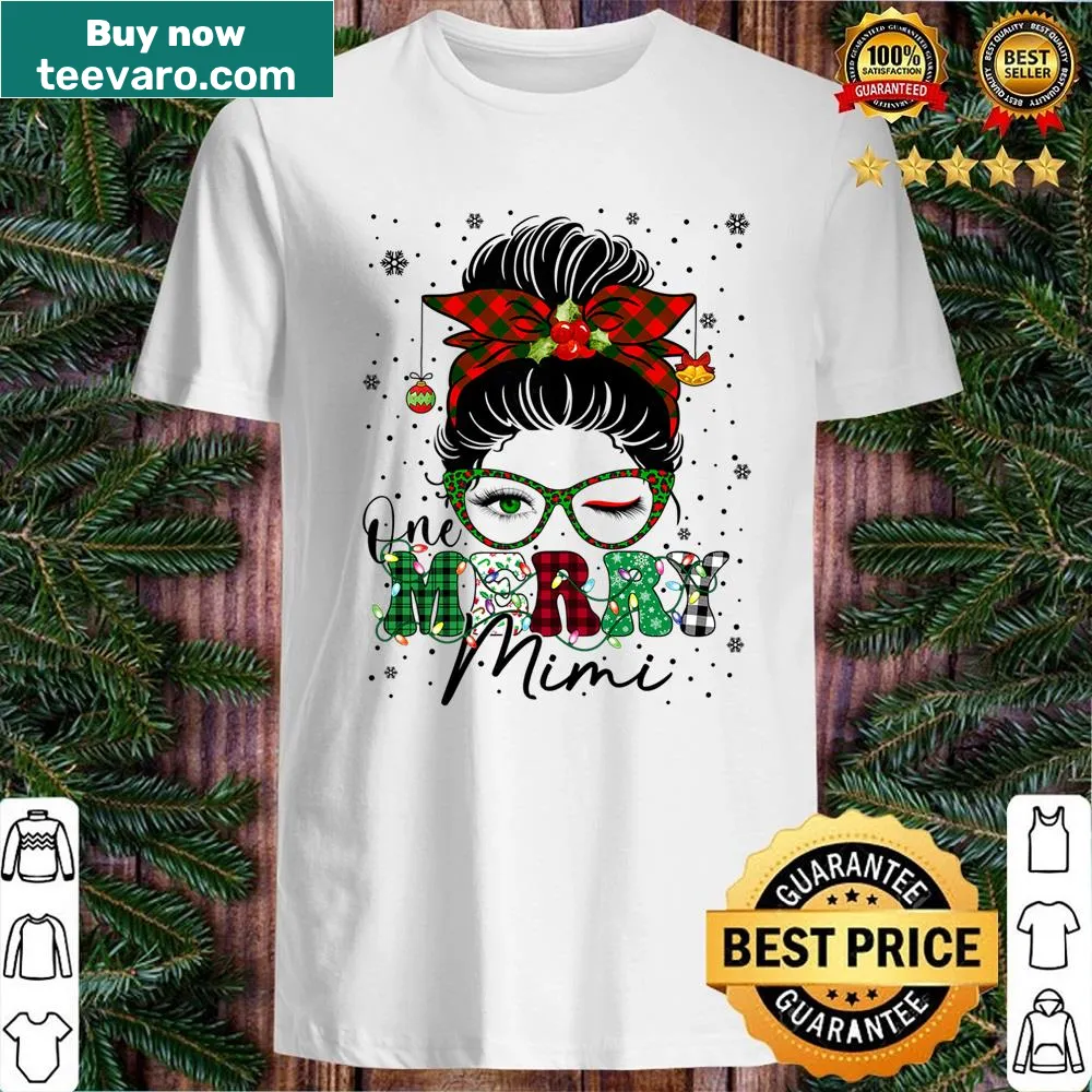 Funny Christmas shirt for grandma with 'One Merry Mimi' text