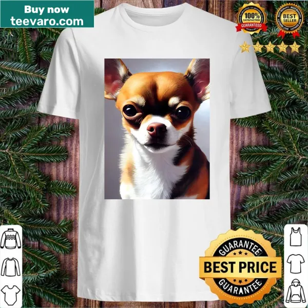 Charming Chihuahua dog portrait t-shirt with detailed illustration
