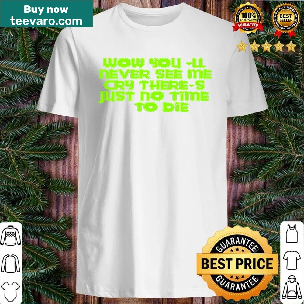 Shirt displaying lyrics from Billie Eilish's songs