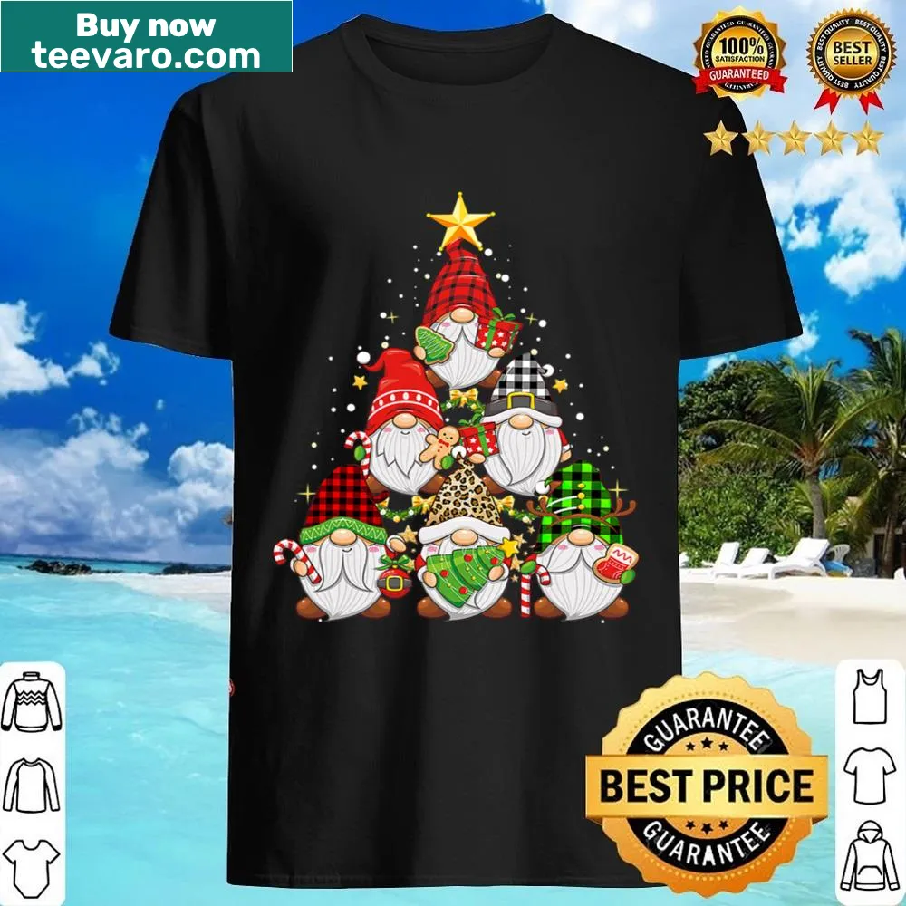 Funny Christmas gnome design on family pajama shirt