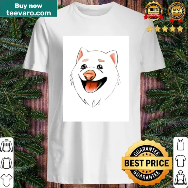 Adorable shirt featuring a smiling dog graphic