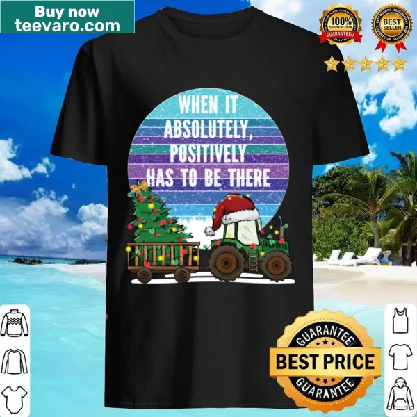 Funny Christmas tractor shirt with a cartoon tree illustration