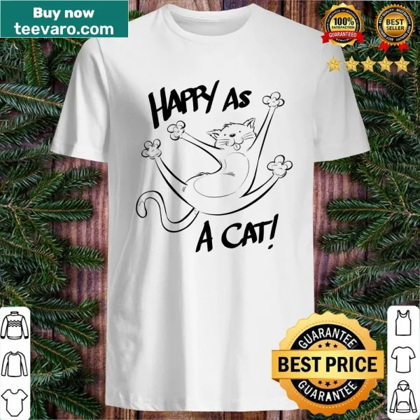 Cheerful shirt with a happy cat graphic