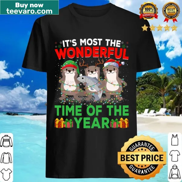 Illustrated otter with text 'It's Most The Wonderful Times Of The Year' on shirt