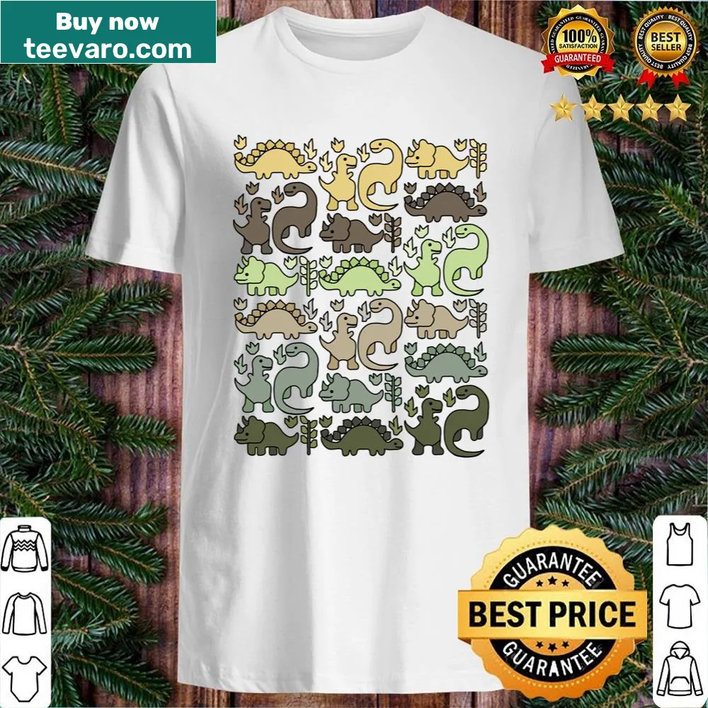 Illustration of dinosaurs in a jungle on shirt