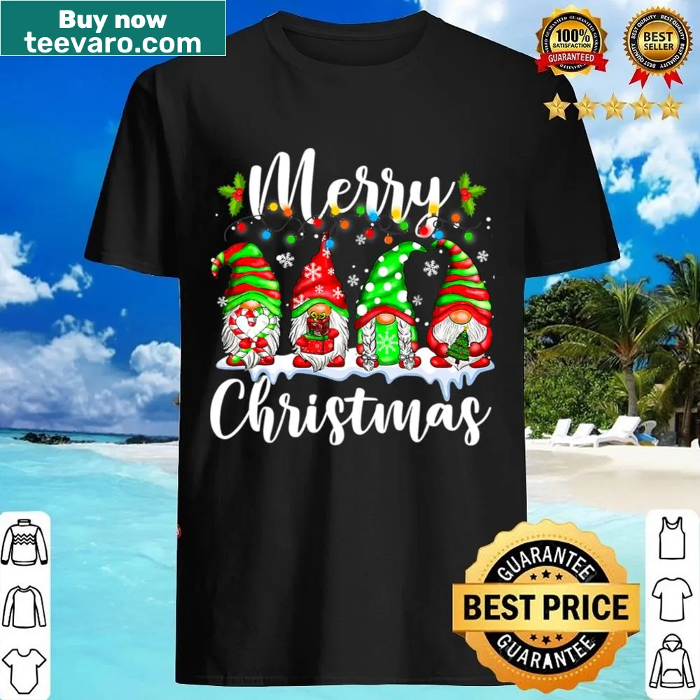 Funny Christmas shirt featuring a gnome for kids