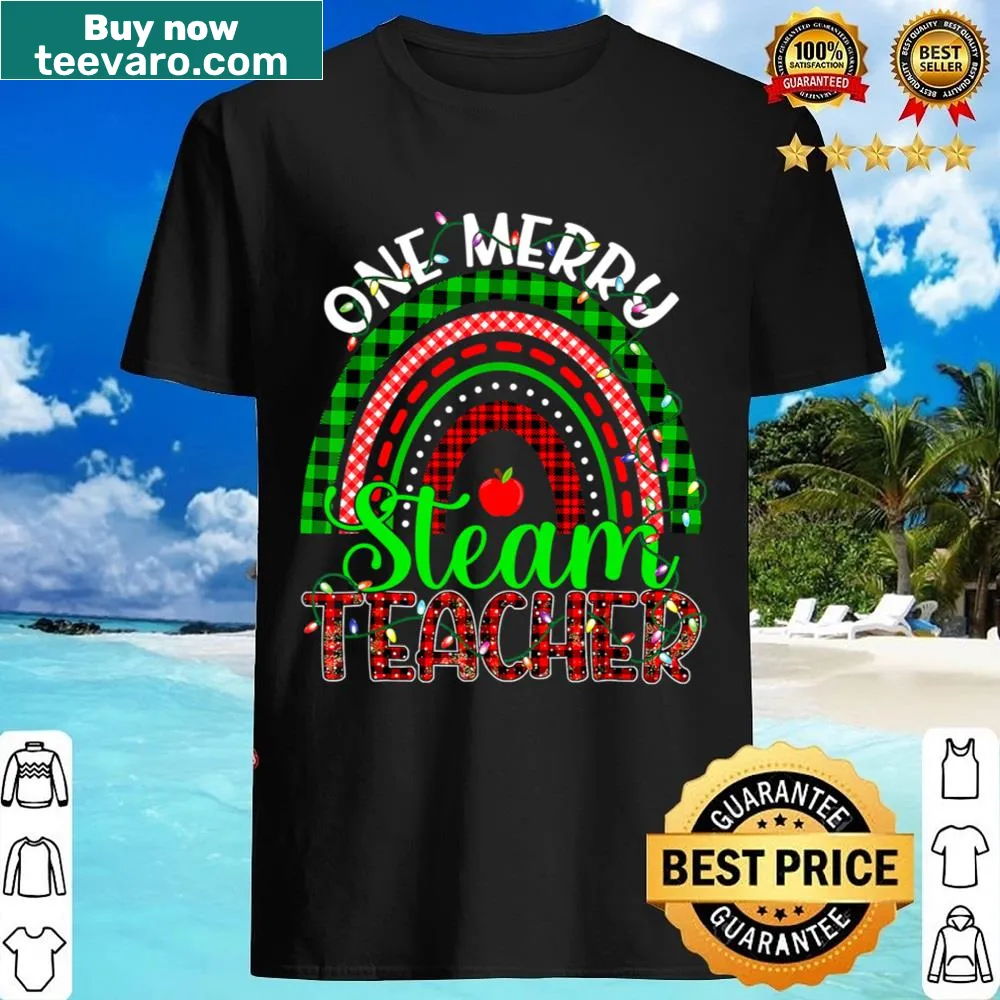Funny teacher shirt with 'One Merry Steam Teacher' text