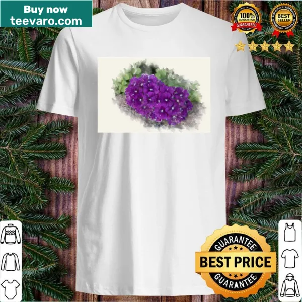 Shirt featuring a watercolor design of blooms