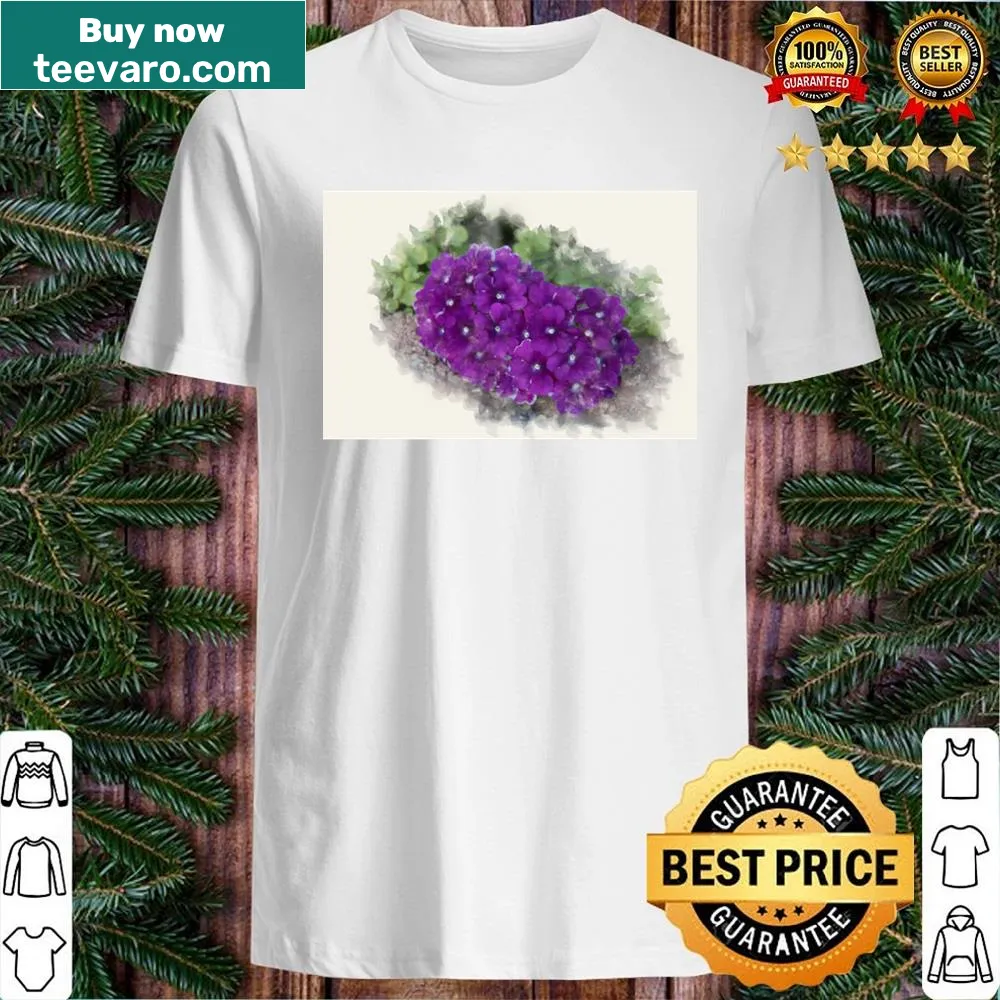 Shirt featuring a watercolor design of blooms