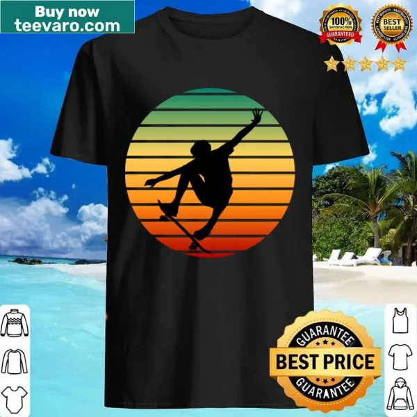 Retro shirt with a sunset design and skater theme