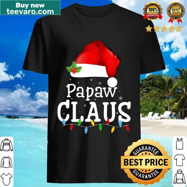 Funny Christmas shirt featuring Santa hat and lights design