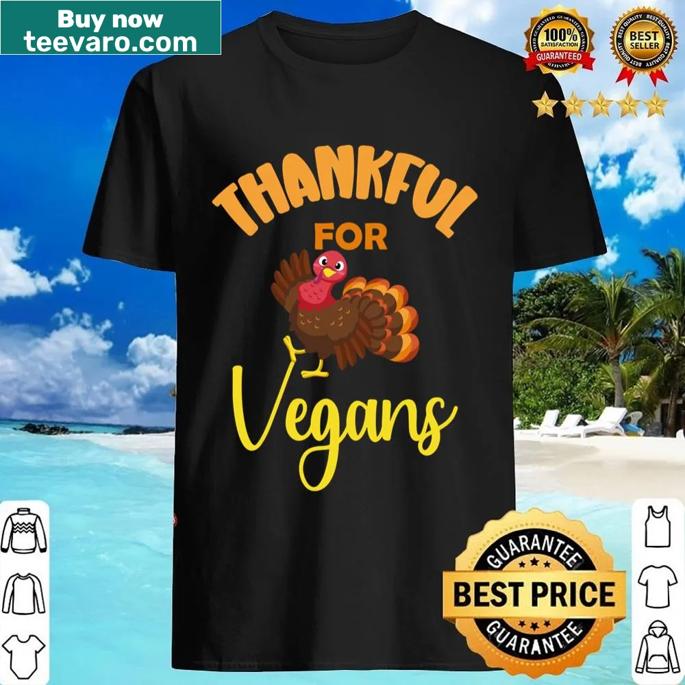Typographic shirt expressing gratitude for vegans