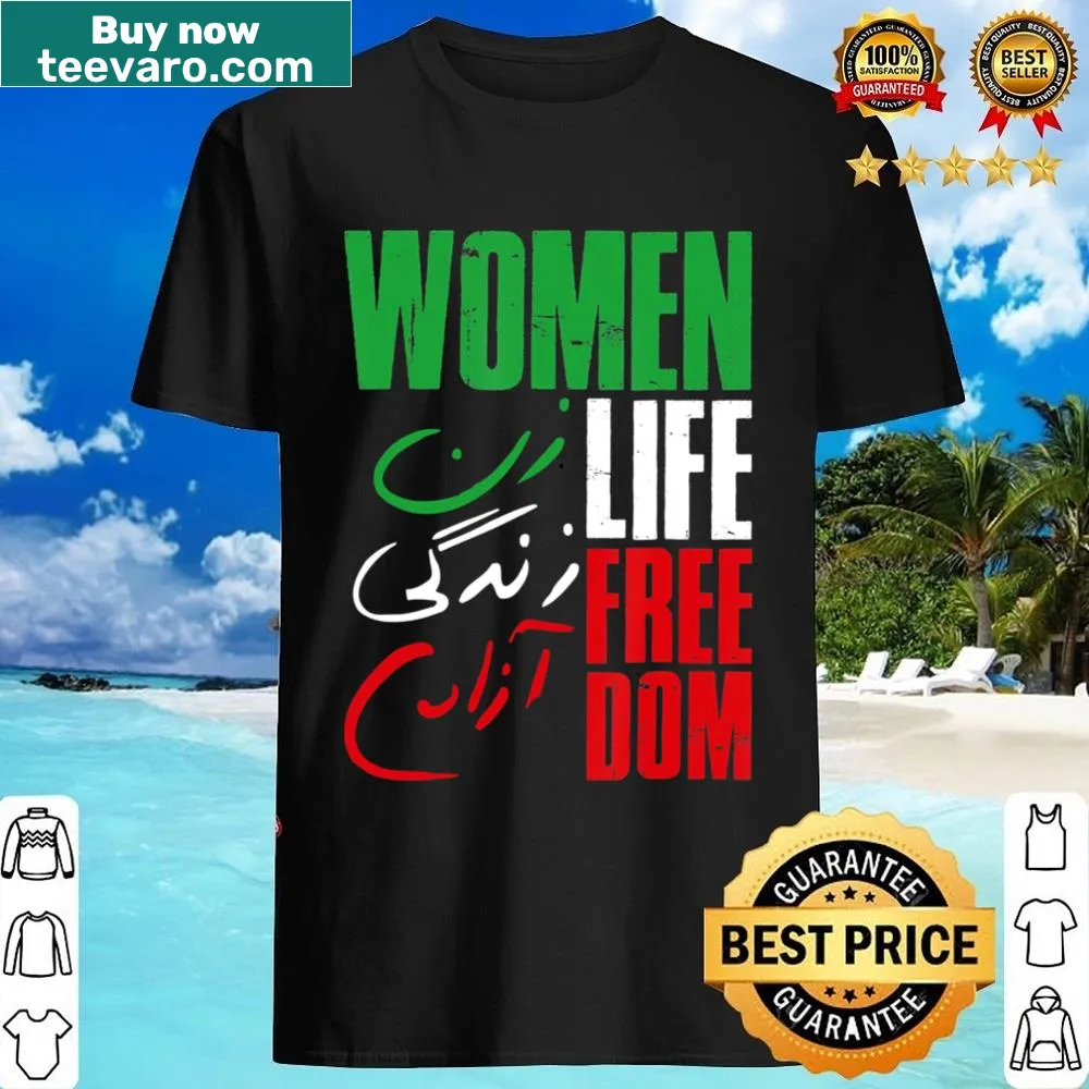 Shirt with Women Life Freedom and Farsi text