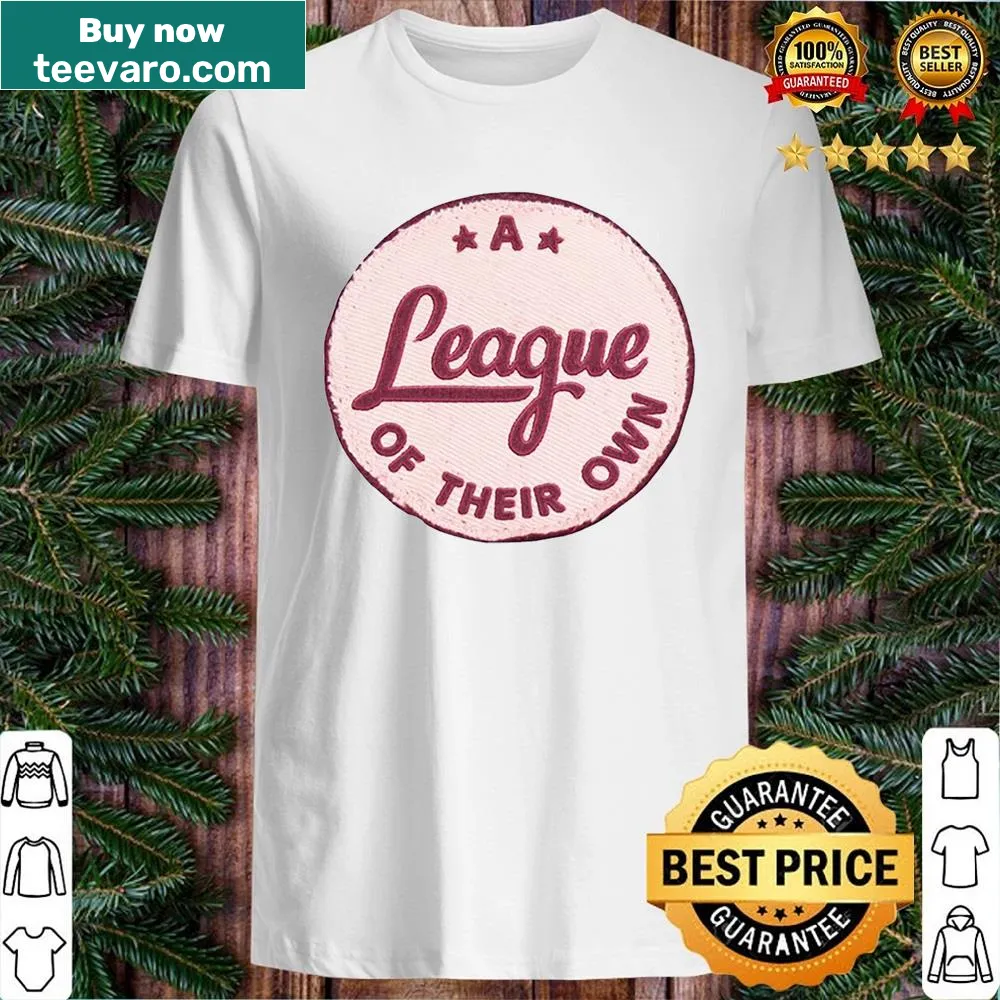 Bright pink shirt featuring a league of their own patch design