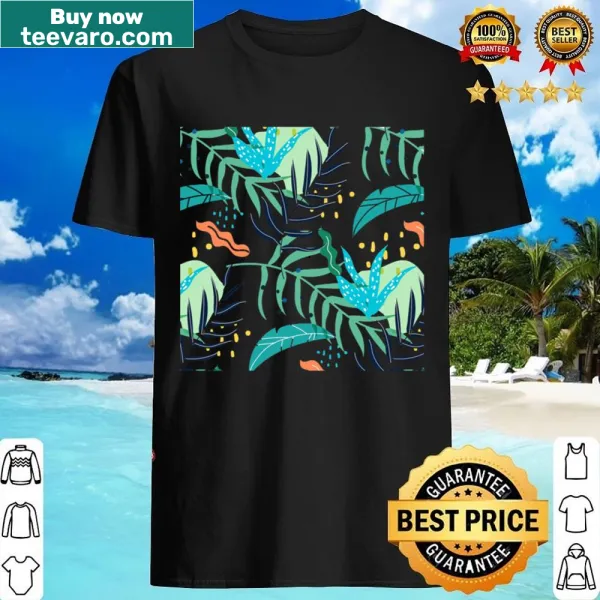 Hand-drawn abstract nature pattern graphic T-shirt.