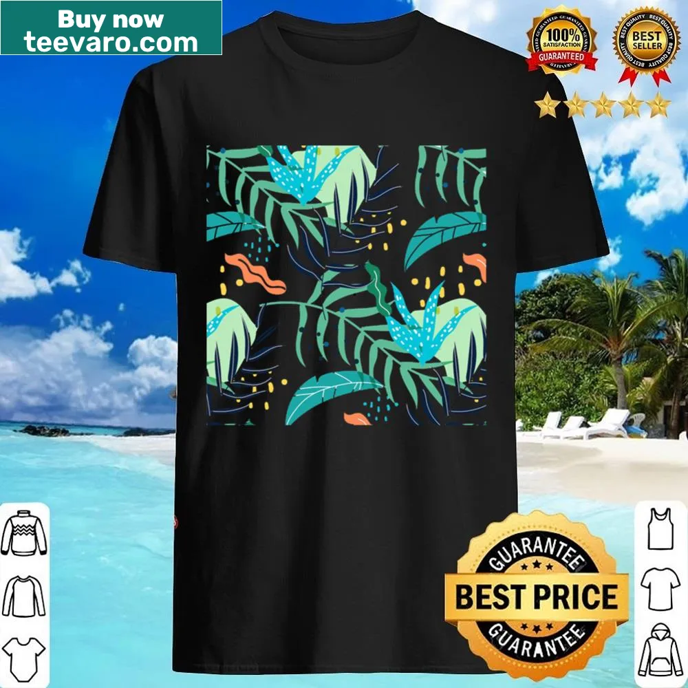 Hand-drawn abstract nature pattern graphic T-shirt.