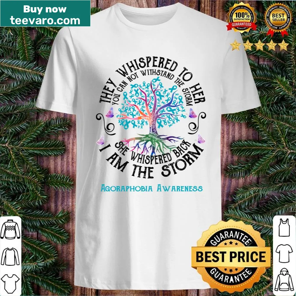 Fitted shirt with 'I Am The Storm' text for agoraphobia awareness