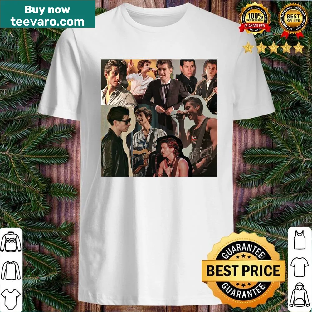Illustrative collage shirt inspired by Alex Turner and Arctic Monkeys