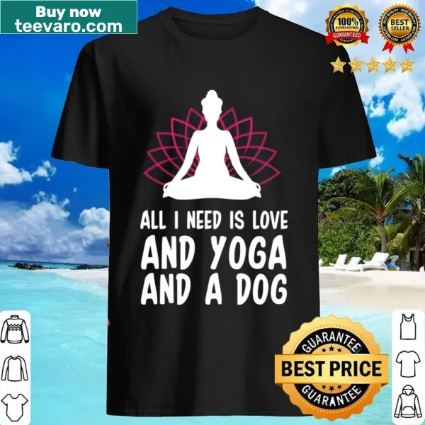 Vintage-style fitted scoop shirt with yoga and dog-themed text