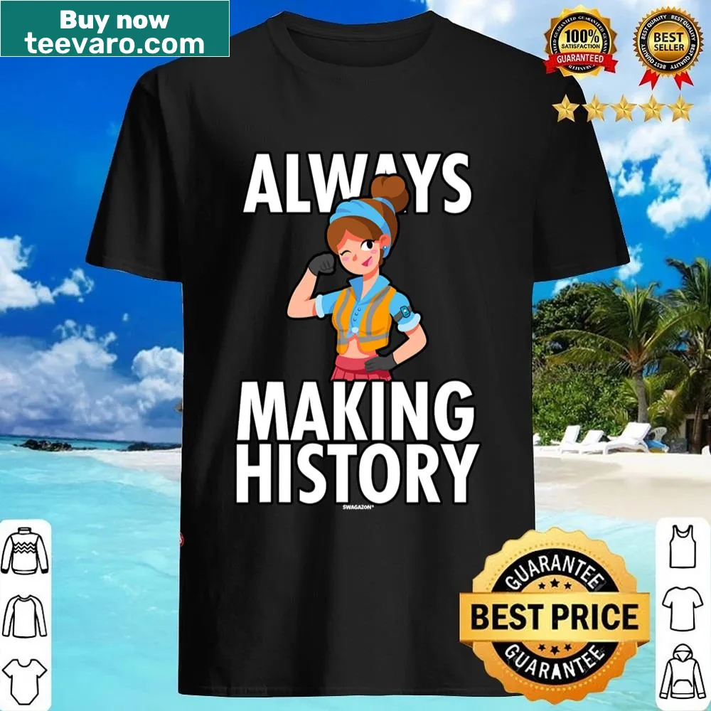 Empowering illustration on a shirt celebrating women's history