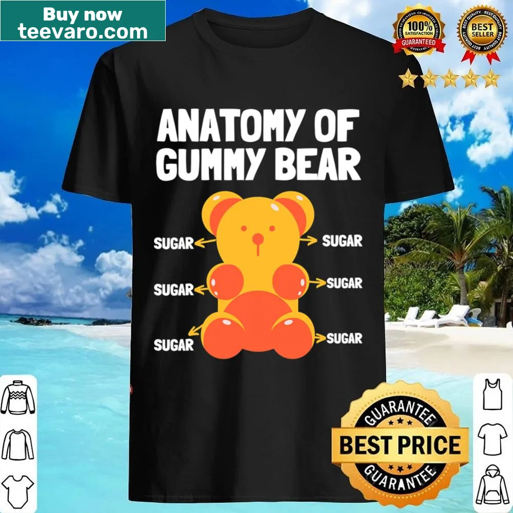 Funny gummy bear anatomy graphic on candy lovers shirt