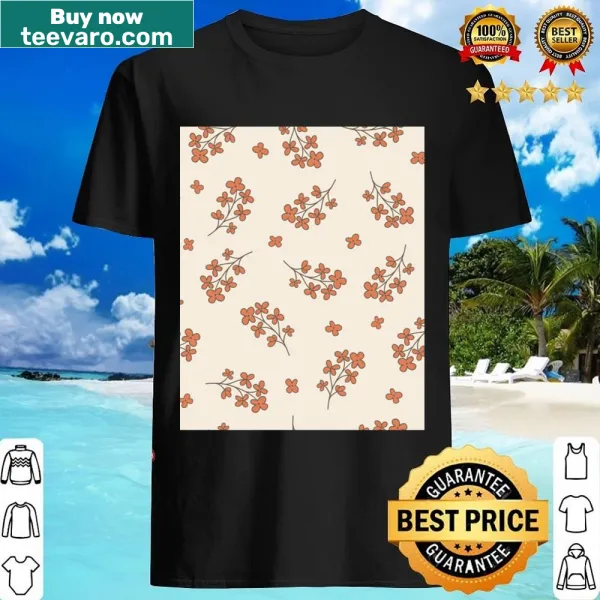Minimalist floral graphic shirt with an antique aesthetic