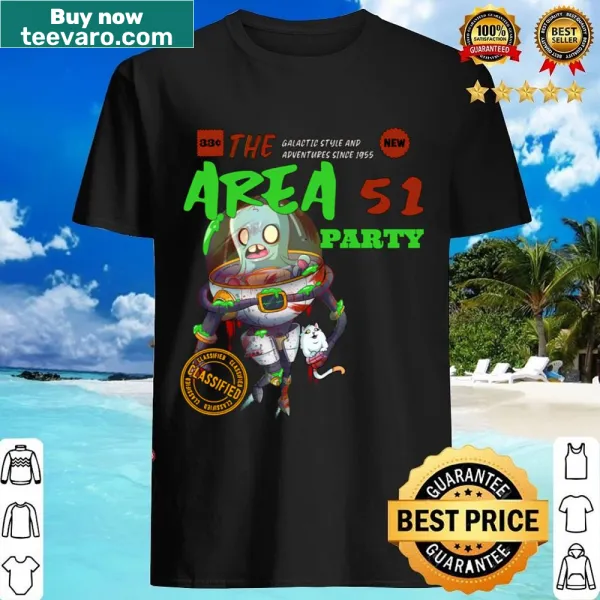 Playful design of a party scene at Area 51 with aliens and humans