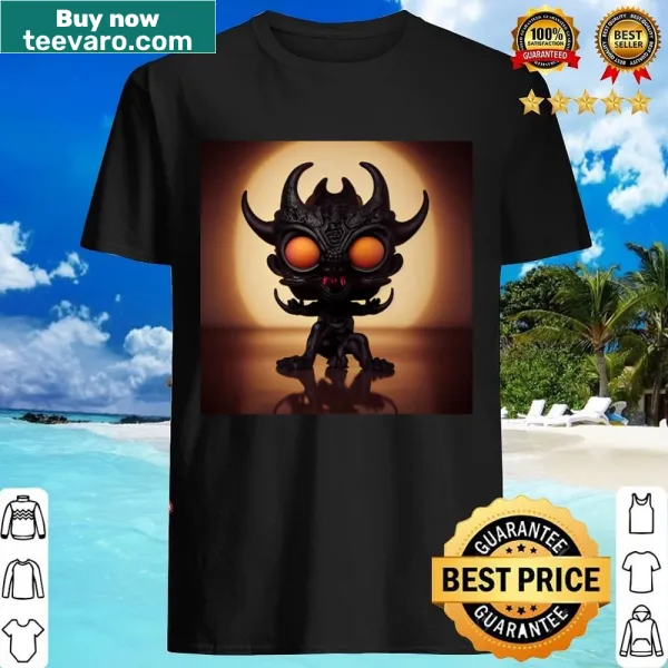 Bold illustration of Azazel from fantasy mythology on shirt