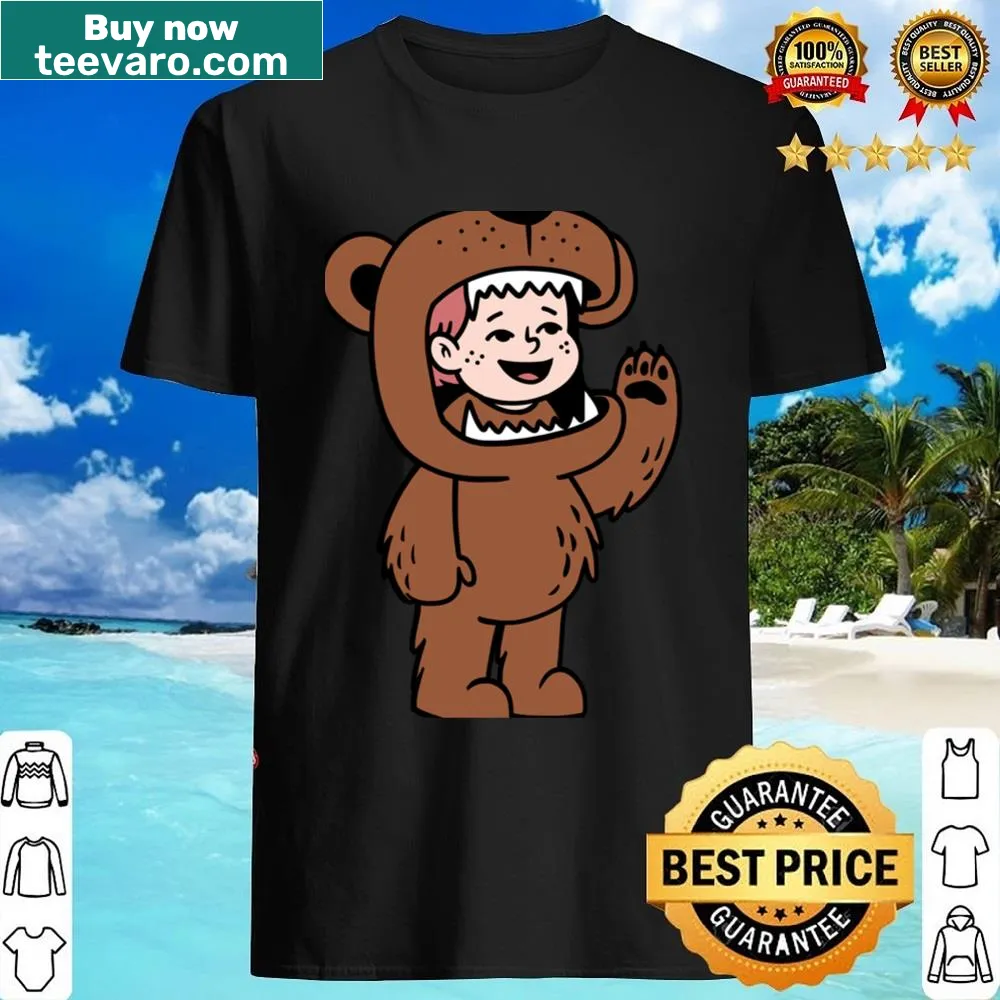 Minimalist bear silhouette graphic on shirt