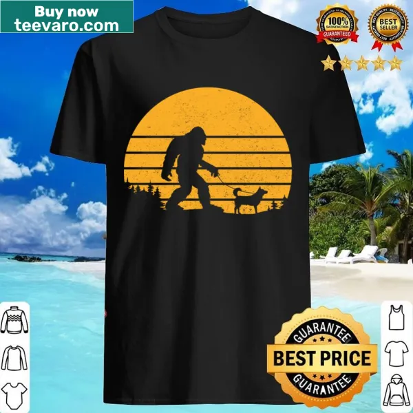 Funny vintage shirt with Bigfoot and Siberian Husky graphic