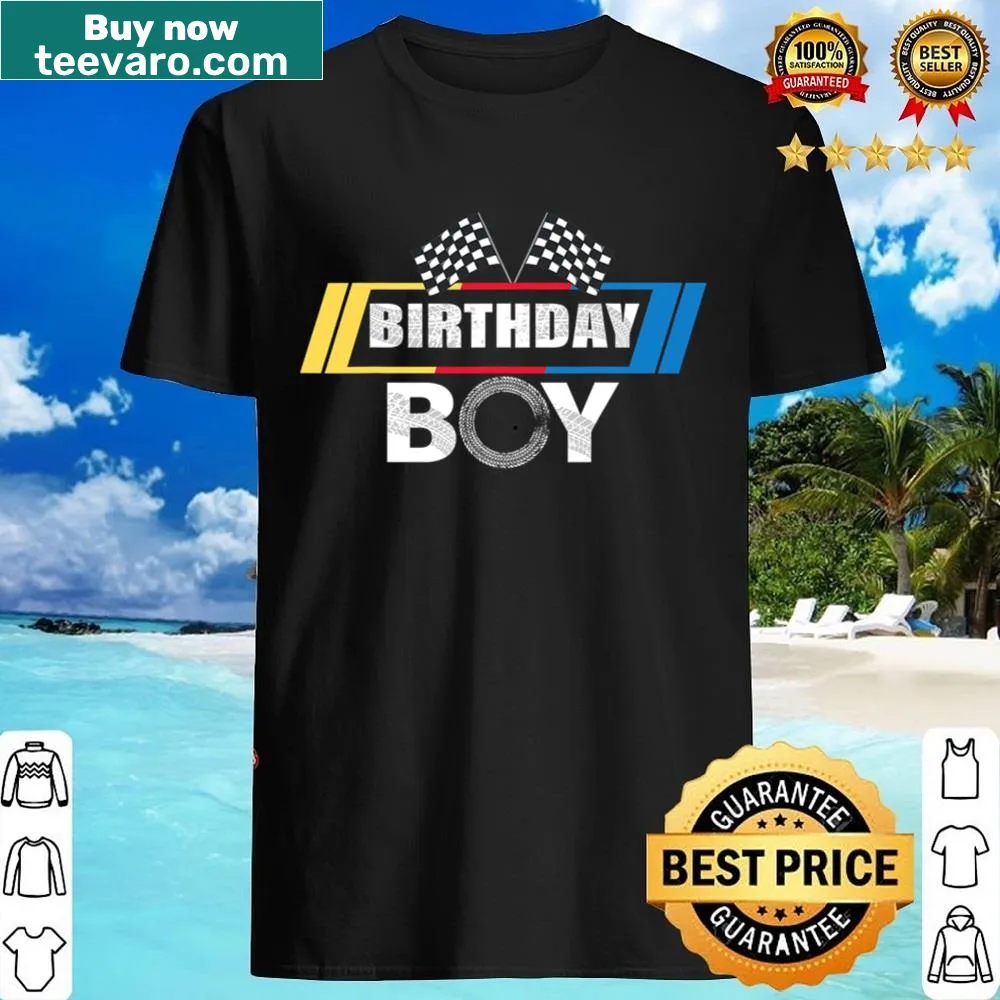 Birthday shirt with racing theme and playful typography