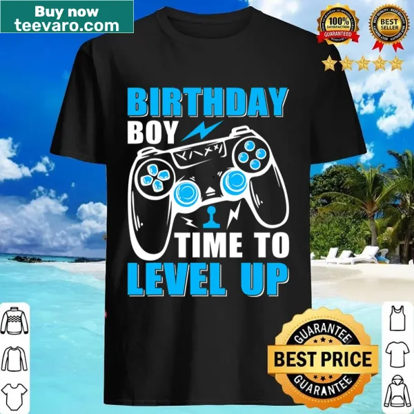 Funny gamer birthday shirt with 'Time To Level Up' graphic