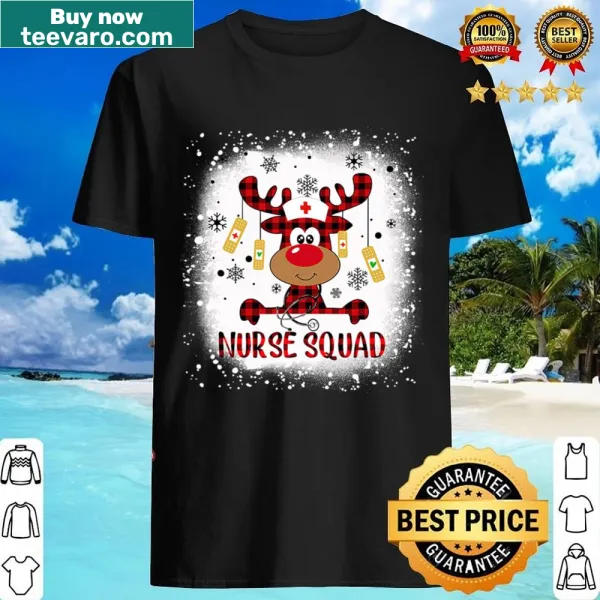 Christmas pajama shirt features a reindeer with medical elements.