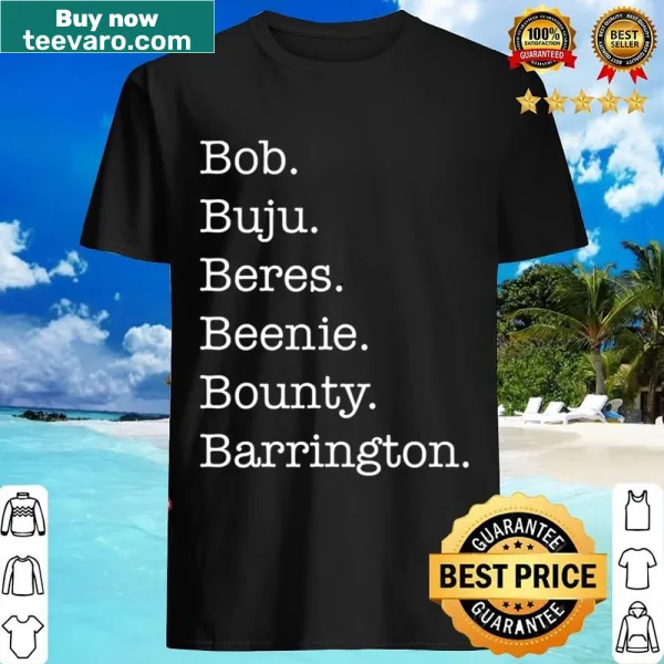 Typographic shirt featuring reggae artists Buju, Beres, Beenie, and Bounty