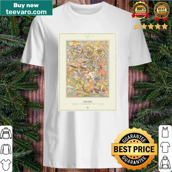 Bon Iver fall tour shirt with unique typography design