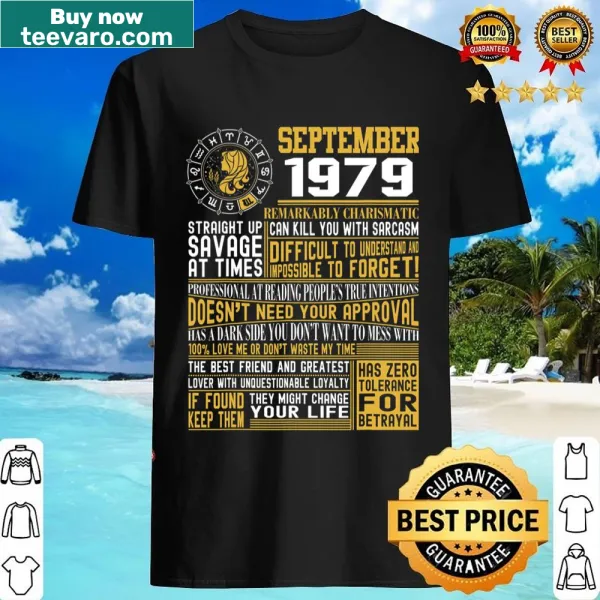 Shirt celebrating September 1979 Virgos with a birthday design