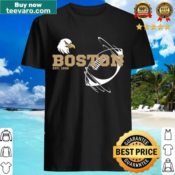 Vintage-style Boston Massachusetts varsity shirt with playful design
