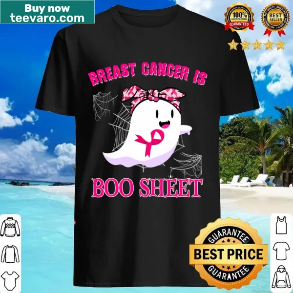 Playful ghost graphic t-shirt for breast cancer awareness