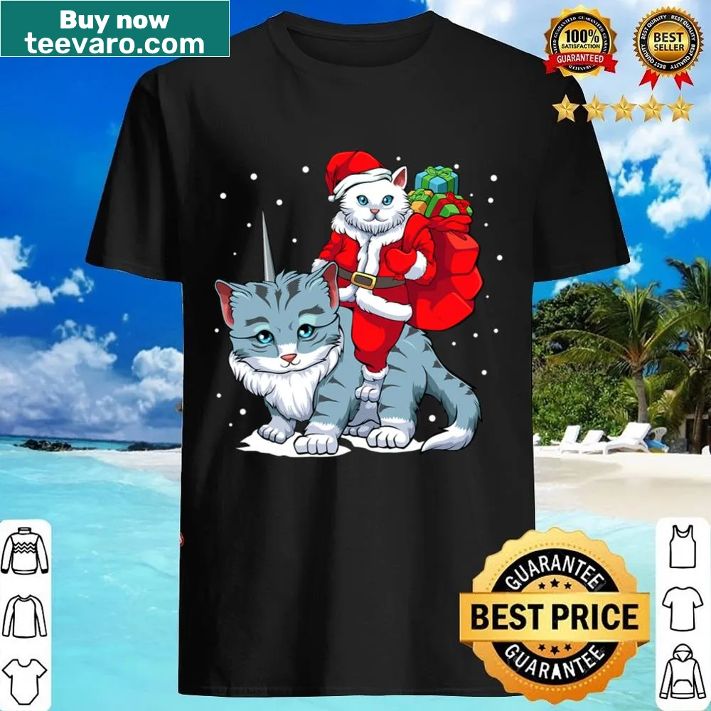 Cartoon cat unicorn design for Christmas