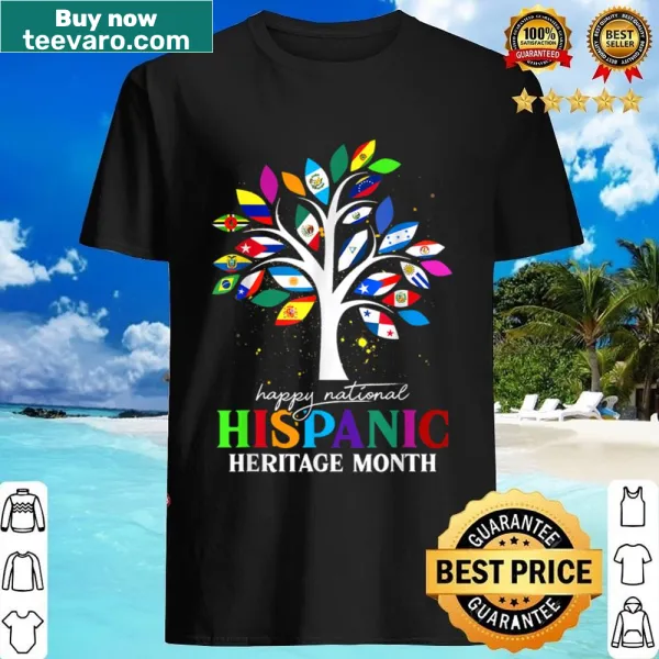 Shirt celebrating Hispanic Heritage Month with bold graphic design