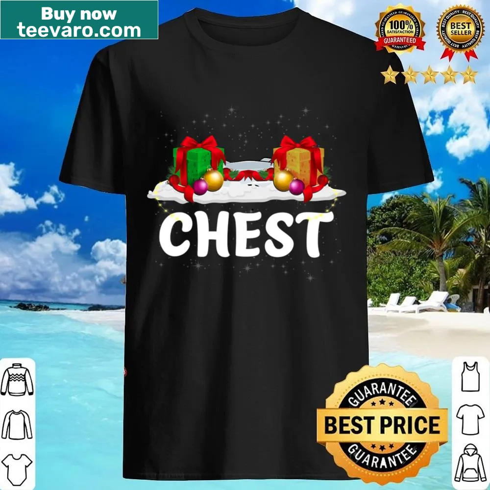 Funny Christmas shirt with a playful Chest Nuts design for couples.