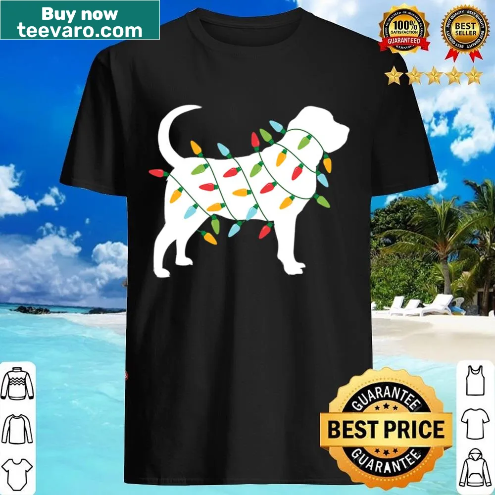 Bloodhound shirt featuring Christmas lights illustration