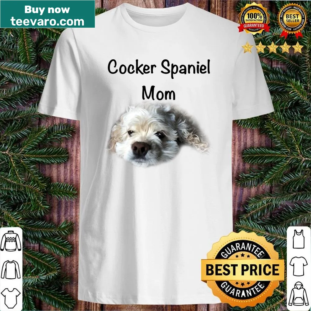 Illustrated Cocker Spaniel with 'Moma' text on shirt