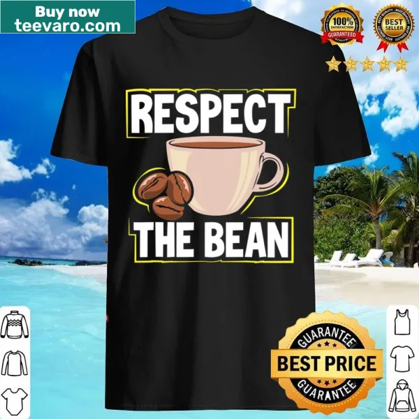 Typographic design that says 'Respect The Bean' for coffee lovers