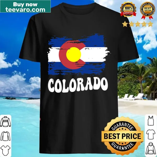 Vintage distressed Colorado flag t-shirt with state pride design