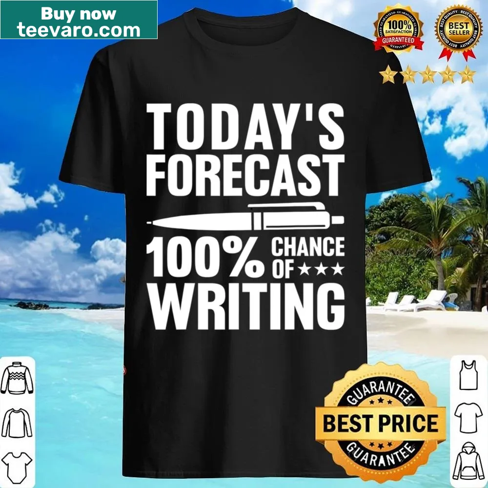 Inspirational shirt for writers featuring writing-related graphics